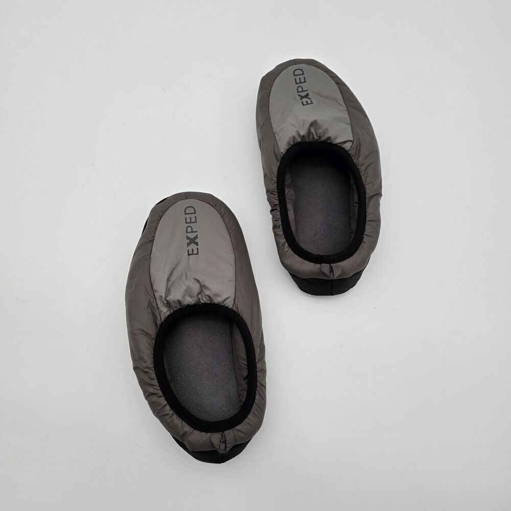 Exped Slippers Womens Small 6 7 8 Gray Camp Puffer Insulated Synthetic Puffy